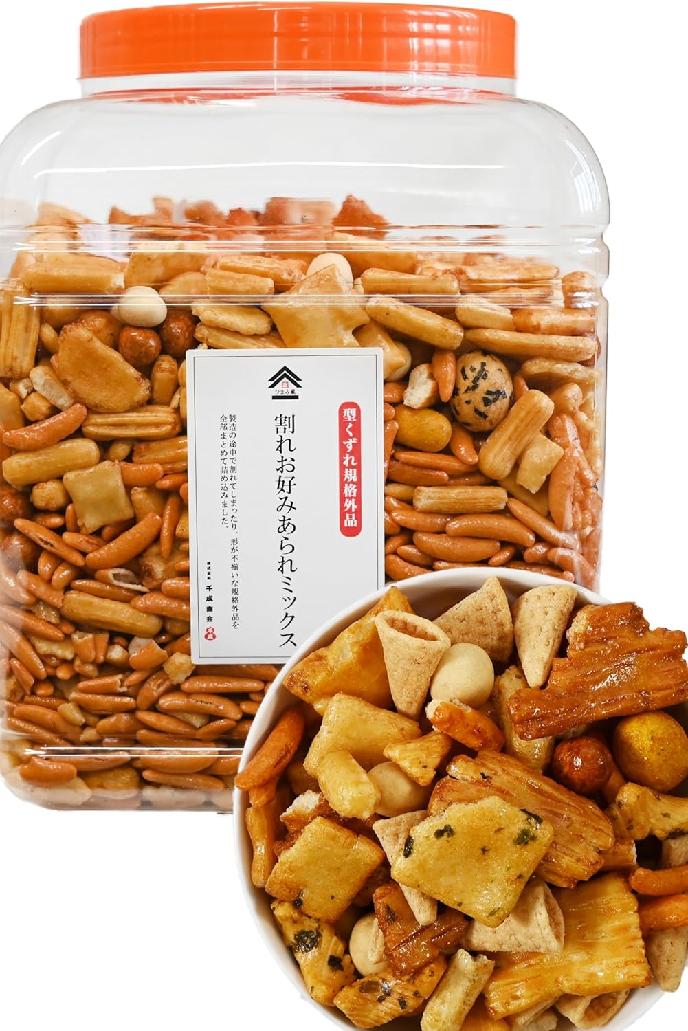 Imperfect Large Capacity [Broken Persimmon Pea・Rice Cracker Mix] Discounted Bean Snacks (Persimmon Seeds/Rice Crackers) Also for Drinking Snacks Sennari Shokai [Tsumami-gura] Broken Favorite Mix 3.7