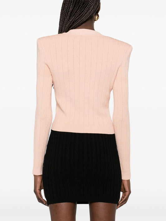 Balmainボタン付きVネックカーディガン - Image 1