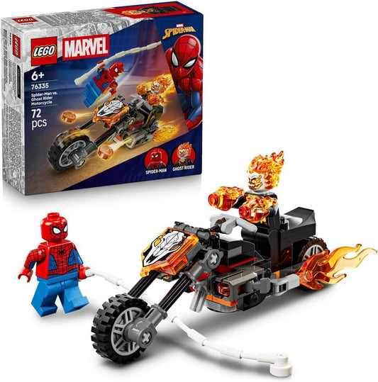 LEGO Marvel Spider-Man and Ghost Rider Battle Educational Boys Girls Children 6 7 8 9 Boys Girls Kids Marvel Merchandise Figure 76335