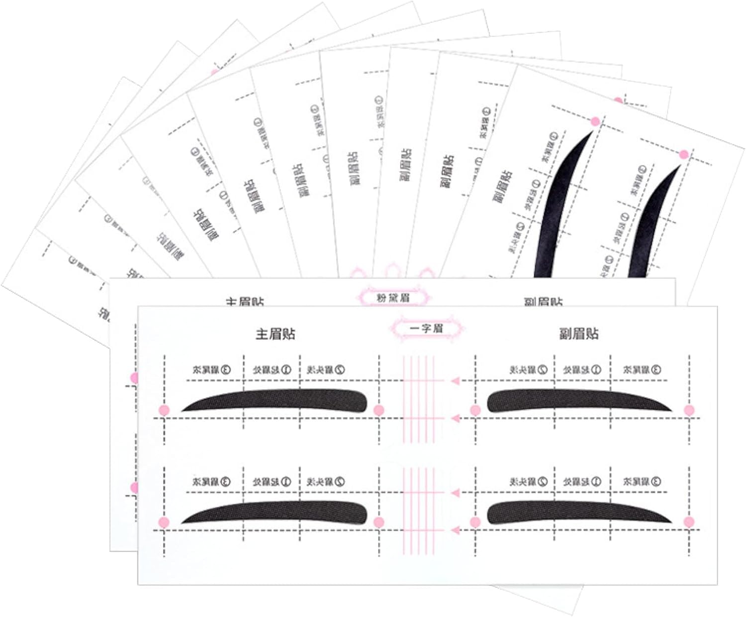 VICHE CATT Eyebrow Template, 12 Types, Set of 2, Disposable Eyebrow Makeup Tool, Eyebrow Stencil, Makeup Tool (12 Stickers)