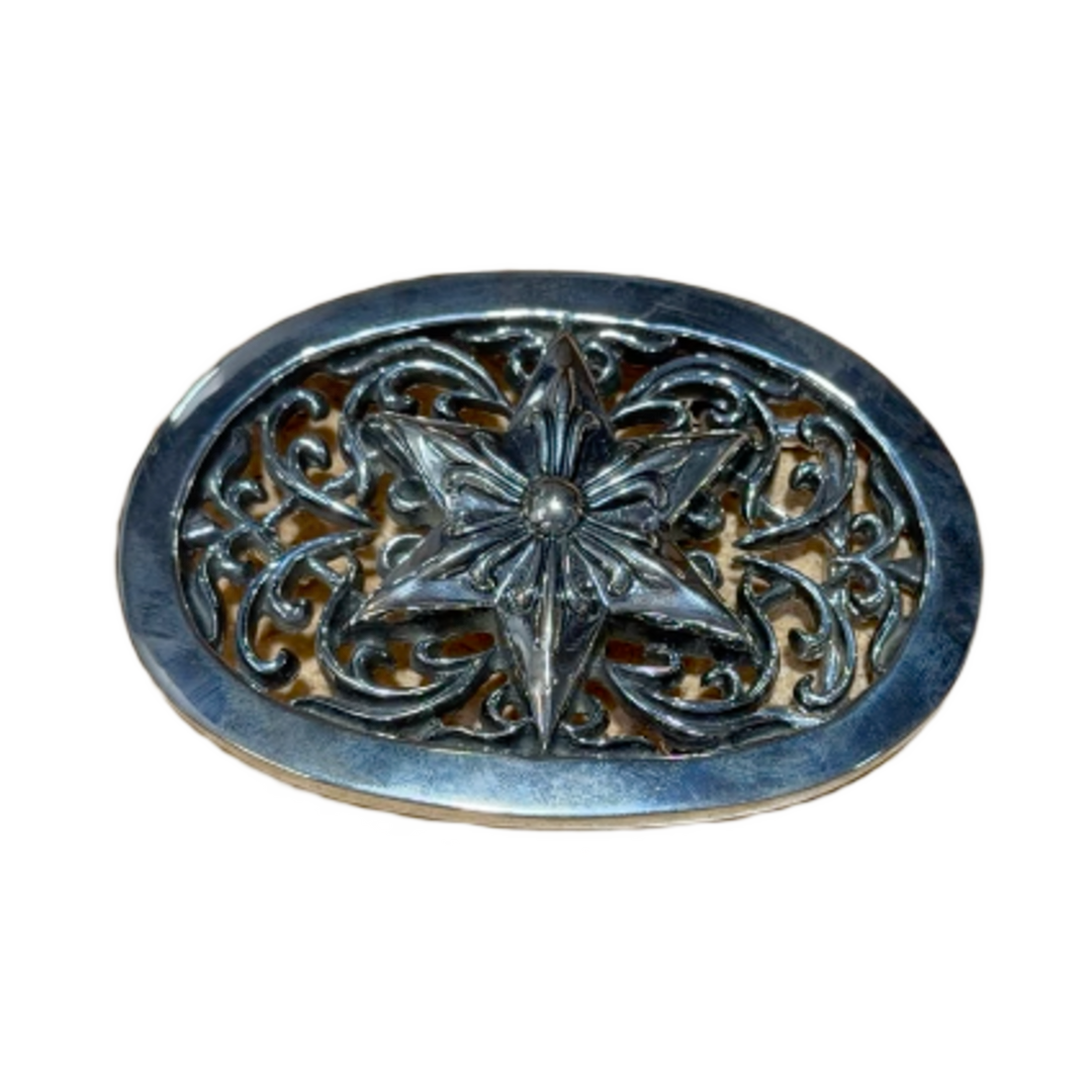 CHROME HEARTS 'STAR OVAL' XL BELT BUCKLE