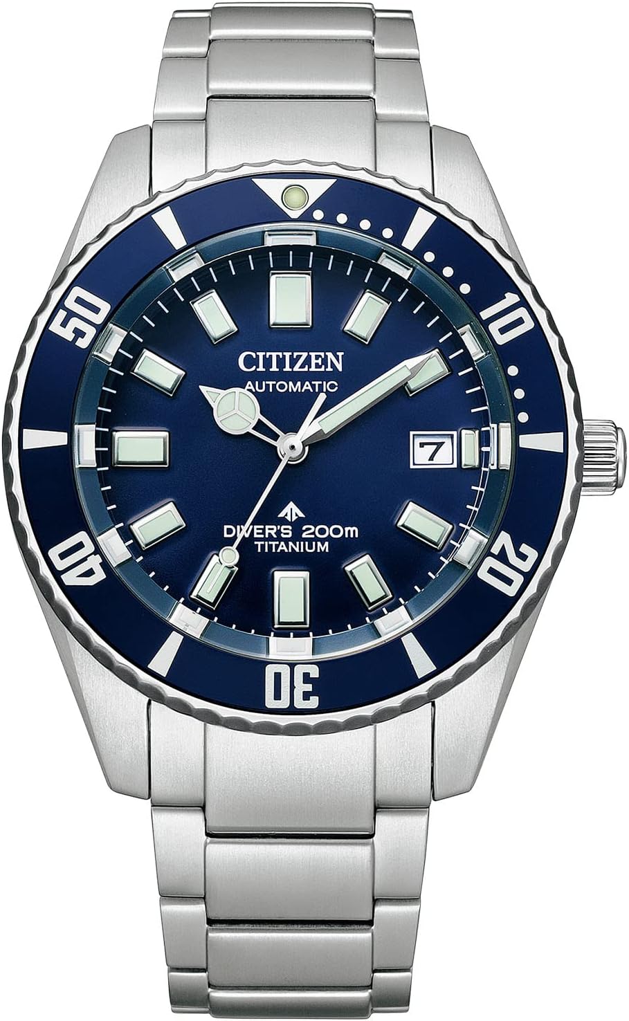 Citizen Pro Master NB6021-68L Men's Wristwatch, Automatic Mechanical, Waterproof, Blue, Barnacles Diver, Silver, navy, Bracelet Type