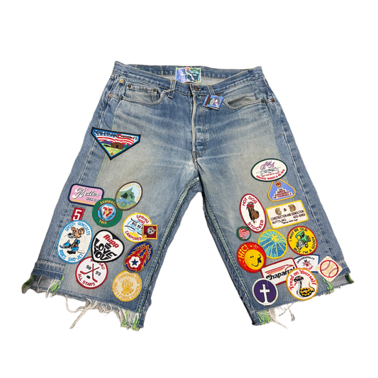 *BETTER WITH AGE 'GENTLEMAN'S' LIGHT BLUE TRIPLE WIDE DENIM SHORTS