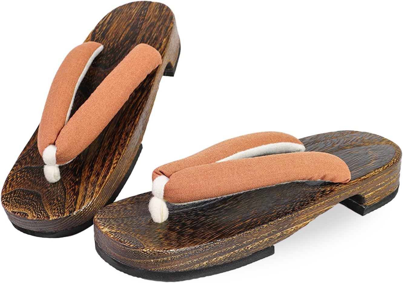 Amemari Women's Yukata Clogs, Large Size, Yukata Clogs, Size 2L (9.4 - 10.2 inches (24.0 - 26.0 cm), Summer, Cotton Linen, Plain Thong, No Pain, Thick Thong, Fluffy Thong, Large Size, Wide, Women's