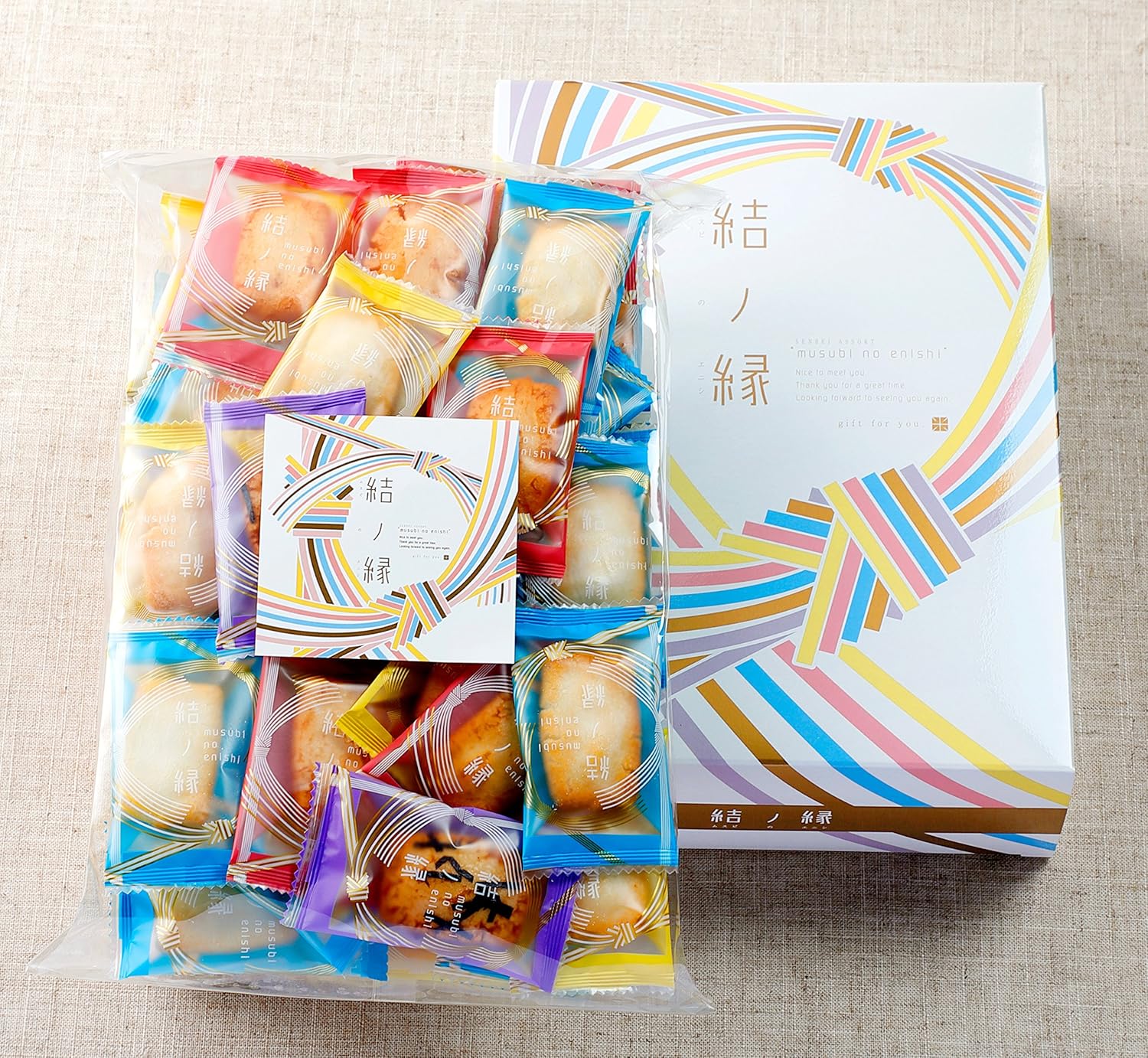 Musubi no Enishi 【Handbag None】 Senbei Gift Individually Wrapped Pre-wrapped Assorted Gift Hand Souvenir Snack Kagaya Rice Crackers