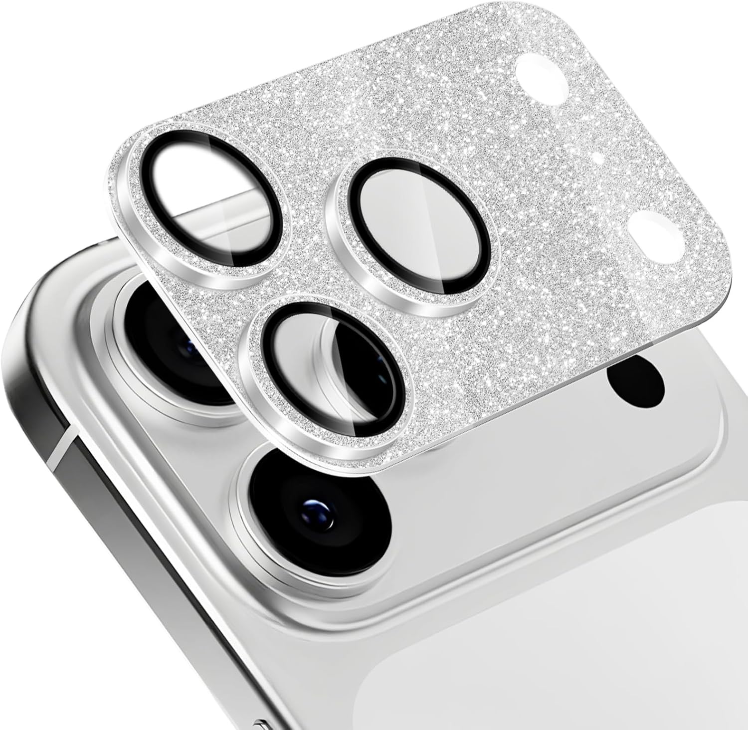 ShinKin Compatible with iPhone 17 Pro Max Camera Film, Camera Protective Cover, Sparkling, Aluminum Alloy, Lens Cover, Camera Protection, Aluminum Alloy Edge + Tempered Glass, Sparkle, Lens Protective