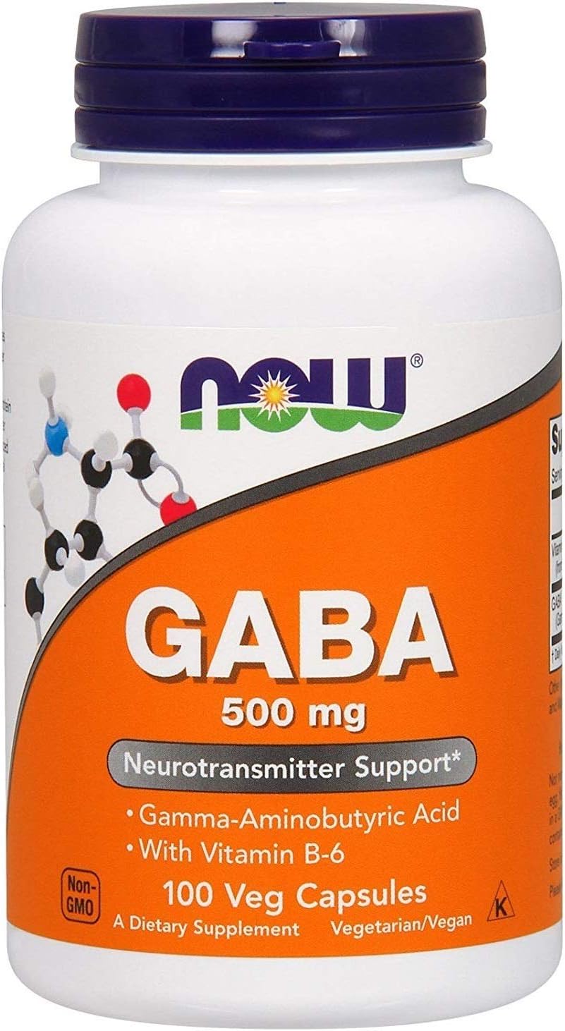 NOW Foods, GABA Gamma Aminobutyric Acid, 500 mg, Vegetable Capsules 100 Count [Parallel Import]