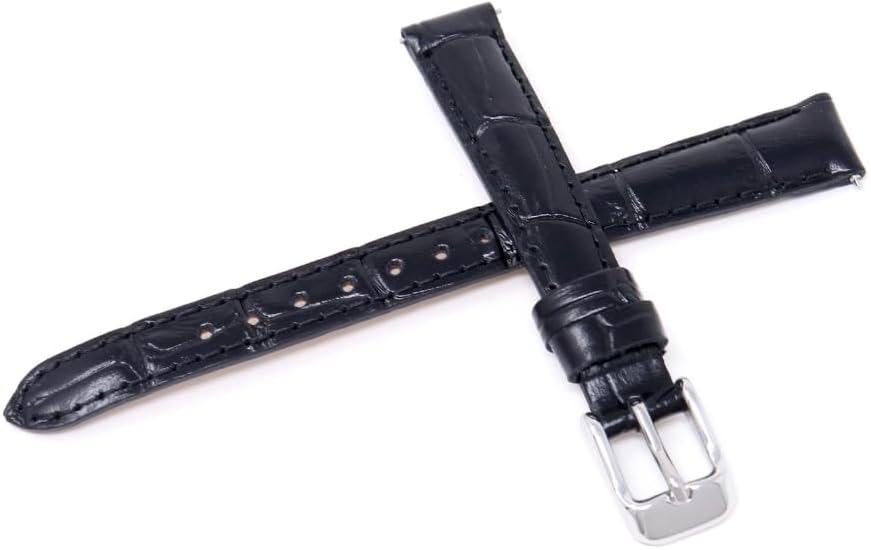 Seiko RS01C12BK Band, Wristwatch, 0.5 inch (12 mm), Cowhide Leather, Women's, Black, Care Instructions Included