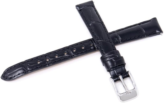 Seiko RS01C12BK Band, Wristwatch, 0.5 inch (12 mm), Cowhide Leather, Women's, Black, Care Instructions Included