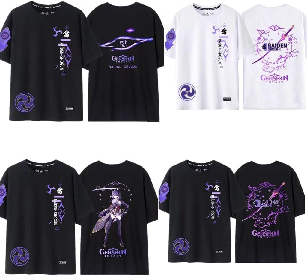 [GENTERUN]原神Tシャツ 雷将軍 プリティーダービー かわいい オグリキャップ 半袖 夏服 柔らかい ユニセックス 綿シャツャラクター 萌えグッズ メンズ レディース 男女兼用 ゆったり 大きい カジュアル アニメ キT