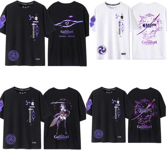 [GENTERUN]原神Tシャツ 雷将軍 プリティーダービー かわいい オグリキャップ 半袖 夏服 柔らかい ユニセックス 綿シャツャラクター 萌えグッズ メンズ レディース 男女兼用 ゆったり 大きい カジュアル アニメ キT