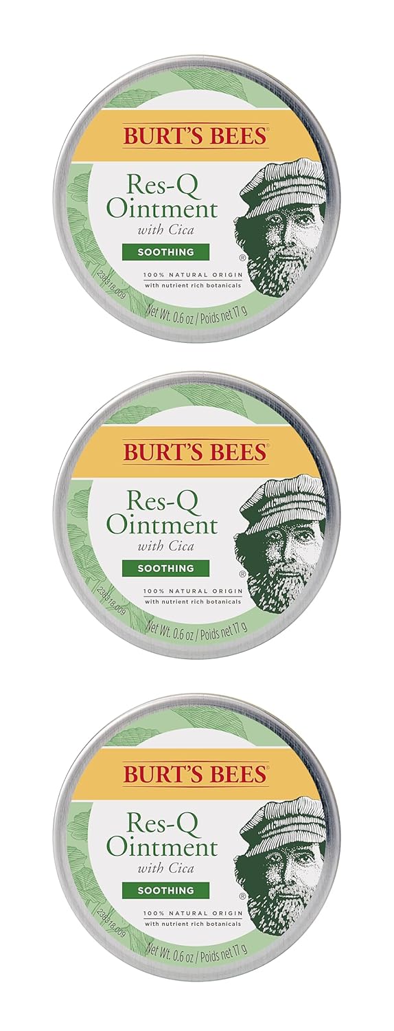 Burt's Bees 100% Natural Origin - Pomada multiusos Res-Q, 0.6 onzas, paquete de 3 (el paquete puede variar)