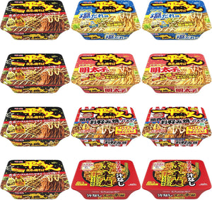 Miyazaki Spicy Noodles, 5 Assorted Types of 12 Servings [Set of 12, Cup Noodles, Yakisoba, Emergency Food, Comparison of Food]