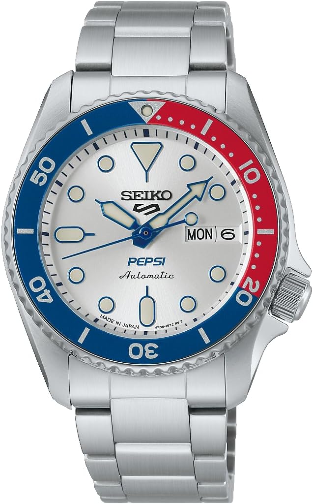 Seiko Watch SBSA319 Five Sports 5 Sports PEPSI Collaboration Limited Automatic Watch, Men's, Silver