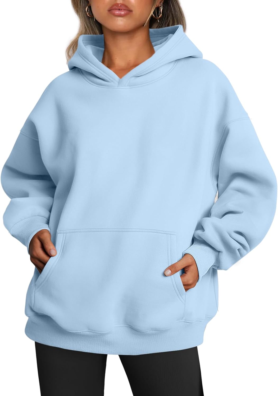 Trendy Queen Sudaderas con capucha de gran tamaño para mujer, sudaderas de felpa para mujer, suéteres de moda de otoño, suéteres de invierno | Gentle Skin Feel, Aesthetic Drop Shoulder, Large Kangaroo Pocket, Seamless Daily Outfit Match