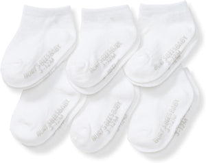 Burt's Bees Baby Calcetines de tobillo para bebés niñas con agarres antideslizantes (paquete de 6) | Soft, stretchy cotton blend ankle socks feature a stay-put ankle rib band and keep socks on feet