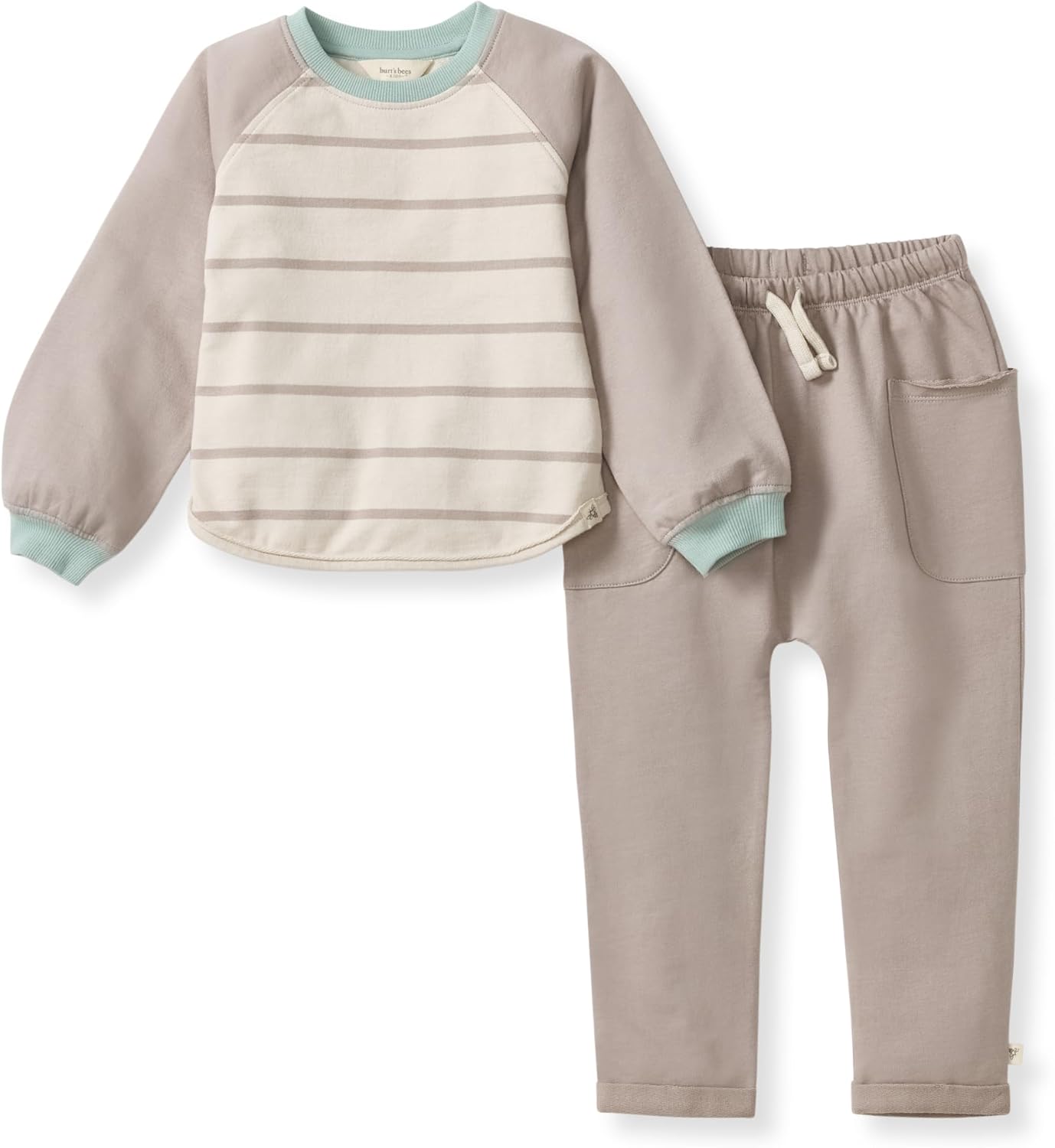 Burt's Bees Baby Boys Shirt and Pant Set, Long Sleeve Top & Bottom Outfit Bundle, 100% Organic Cotton