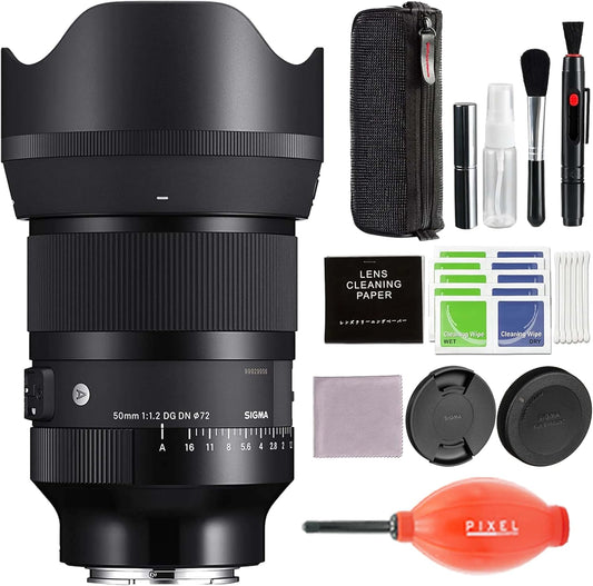 Sigma 50mm f/1.2 DG DN Art Lens for Sony E-Mount Pixel Advance Accessory Bundle | 316965 | Sigma 50mm f1.2 e-Mount