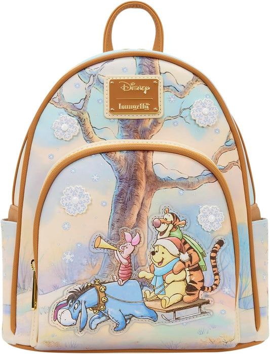 Loungefly - Disney - Winnie The Pooh - Winter Sledding Scene - Mini Backpack - Cute Bag to Collect - Gift Idea - Official Products