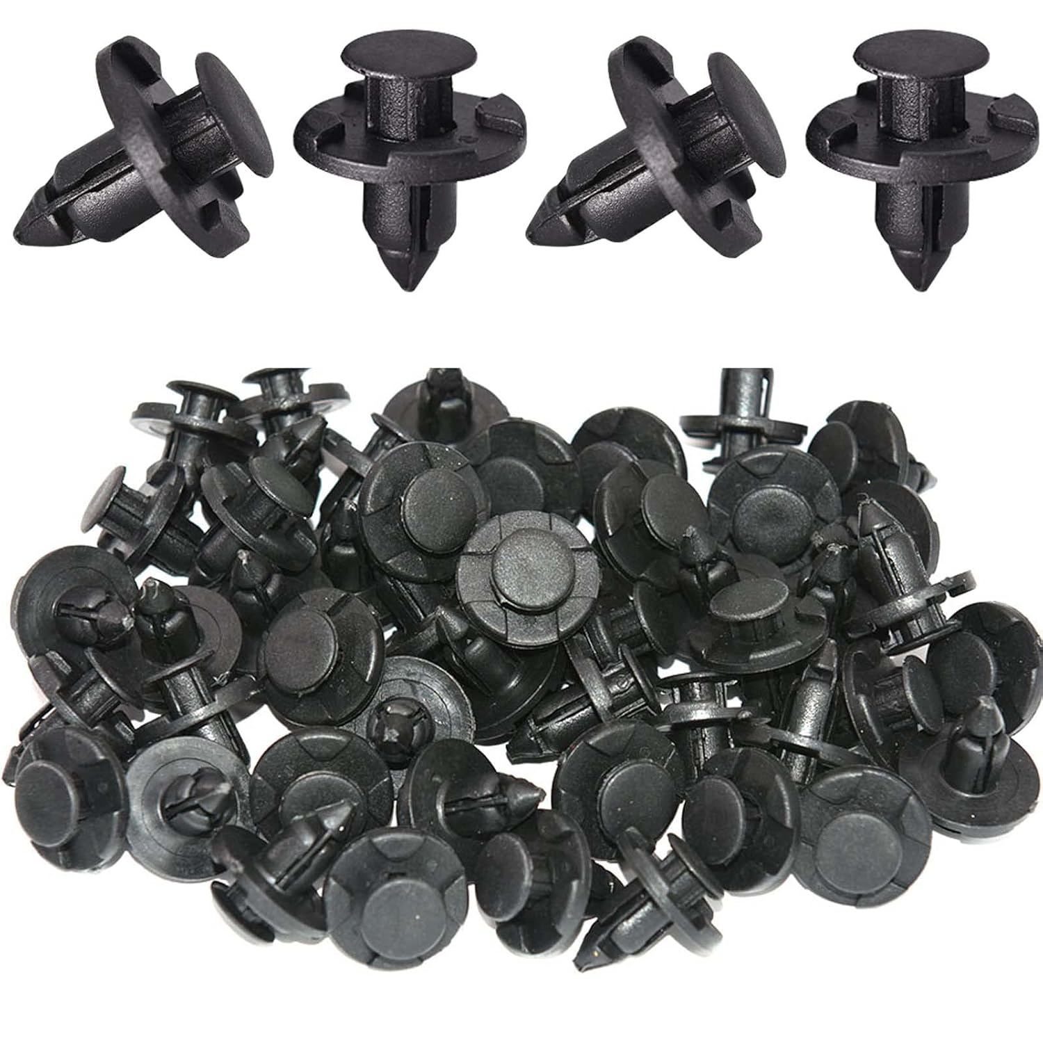 100pcs Car Rivet Clips 8mm Hole Diameter Fastener Clips for Nissan Toyota Clips for Daihatsu Mazda Suzuki Auto Parts Bumper Fender Clip Retaining Clip for Mazda Toyota Suzuki