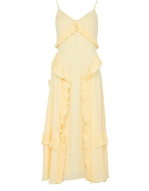 SEA NY Delilah pleated ruffled slip long dress - Image 1