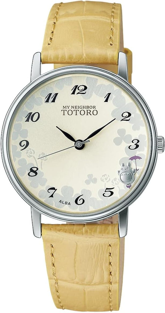 Seiko Watch Alba ACCK733 Studio Ghibli Wristwatch, 35th Anniversary Model, Beige, Silver