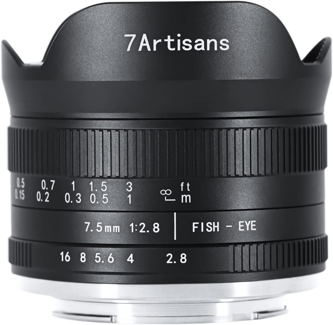 7artisans 7.5mm f2.8 Mark II APS-C Fisheye Lens Wide Angle Manual Fixed Lens Canon Eos-M1 Eos-M2 Such as Canon Eos-M3/M5/M6/M10/M50