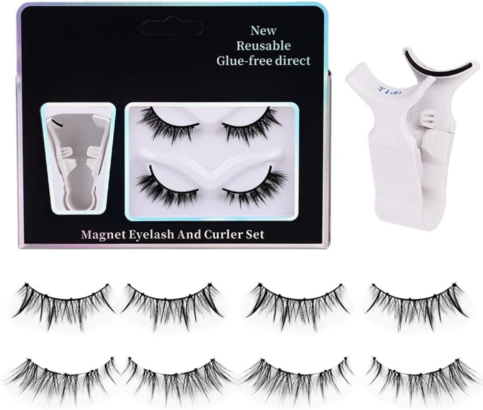 False Eyelashes, Magnetic False Eyelashes, 3D False Eyelashes, No Glue Required, Reusable Magnetic Eyelashes Set