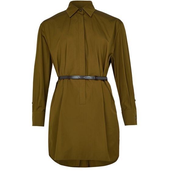 MAX MARA Alcade コットンポプリン レザーベルト付き シャツワンピース - Image 1