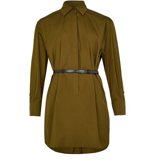 MAX MARA Alcade コットンポプリン レザーベルト付き シャツワンピース - Image 1