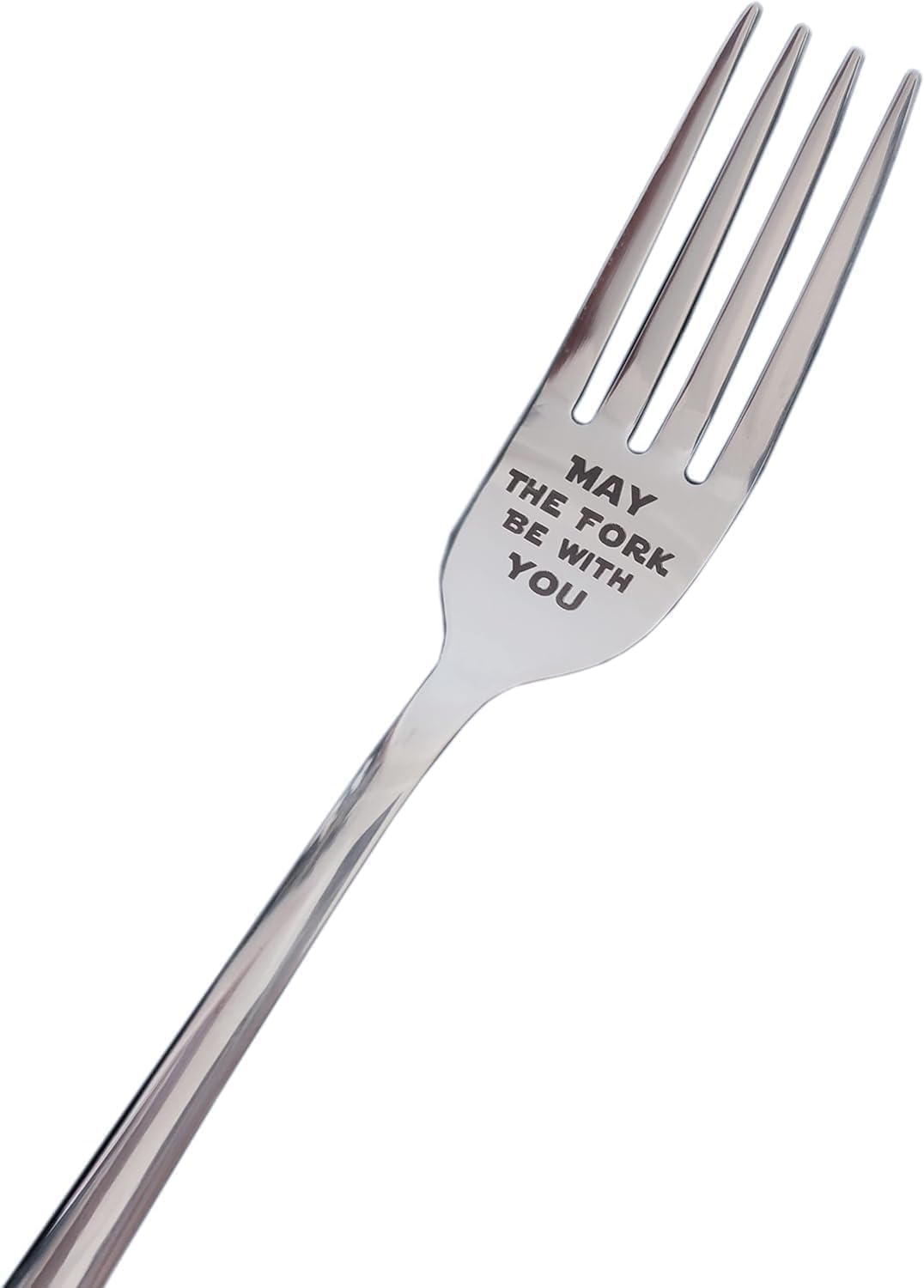 May The Fork Be with You - Regalos para los fanáticos de StarWars Tenedor de acero inoxidable grabado con láser, regalos para el Día de la Madre del Padre