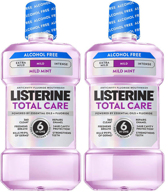 Enjuague bucal Listerine cuidado total, Original, paquete de de 2, Menta fresca