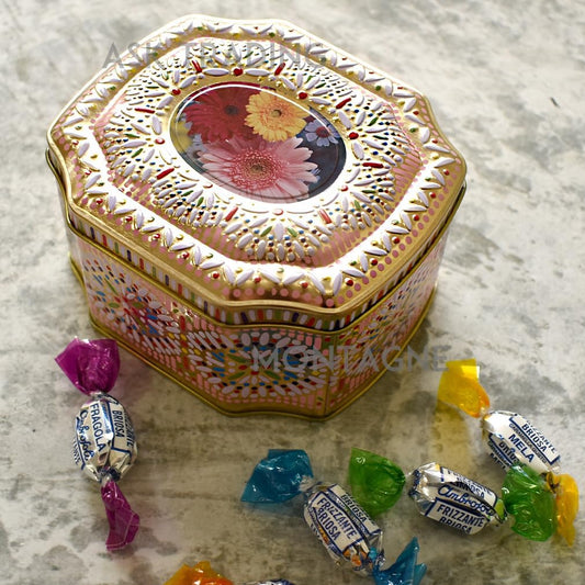 Ambrossory Sweet Daisy Tin Candy Candy Fruit Candy Tin Candy Italian Retro Lamune Powder Present Gift Cute