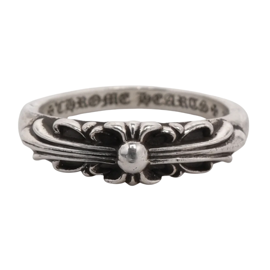 CHROME HEARTS 'MINI FLORAL' CROSS RING