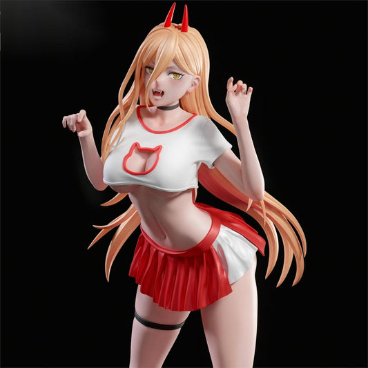REENEW Chainsaw Man Power Figure Garage Kit Scene Pedestal Ver.1/6 Scale Dr.e.a.m.d.o.o.ll. Studio Limited Sale, Hand-Made Resin Painted Finished Product, Crafts Collection, Assembled Statue Figurine