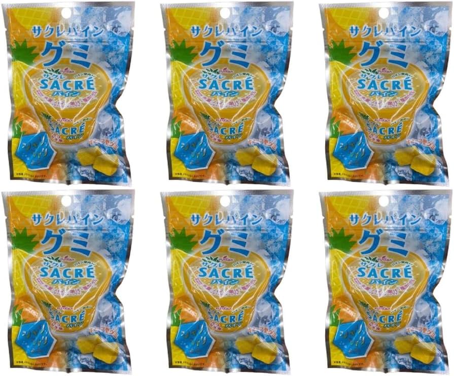 【6袋 定番】 サクレパイングミ パイン味 40g シャリシャリ食感 爽快パイン味 グミ お菓子 まとめ買い (6袋)