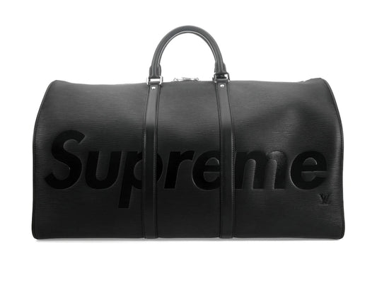 LOUIS VUITTON X SUPREME KEEPALL BANDOULIERE 55 'EPI BLACK' DUFFLE BAG