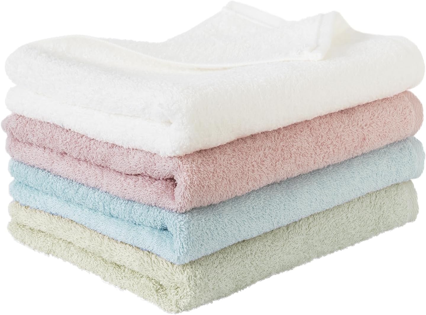 Bloom Large Face Towels, Set of 4, Famille, Large, Large, Senshu Towel, Water Absorbent, Quick Drying, Soft, Home Use, Mini Bath Towels (Assorted Natural))