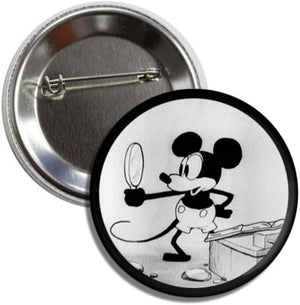 Plane Crazy Mickey - Pin para insignia de botón, 2.25 pulgadas, diseño vintage en blanco y negro