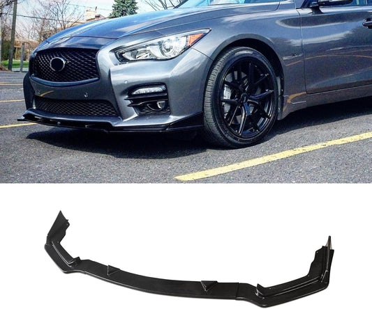 Front Spoiler 2014-2017 Infiniti Q50 Sport/Nissan Skyline V37 Sport Style Front Lip Painted Carbon Look Genuine Parts Custom Aero Parts Car Accessories