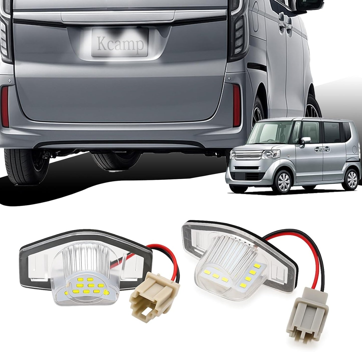 Kashasawa Shoji Honda N-Box LED License Lamp JF1 JF2 JF3 JF4 License Plate Light N Series N-ONE N-VAN N-WGN N N Box License Plate Lamp High Brightness White Custom Parts RF 3-RF8 RG Series License