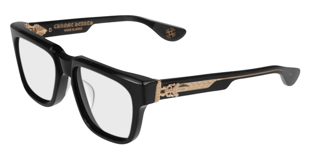 CHROME HEARTS 'BOX OFFICER' BLACK/GOLD GLASSES