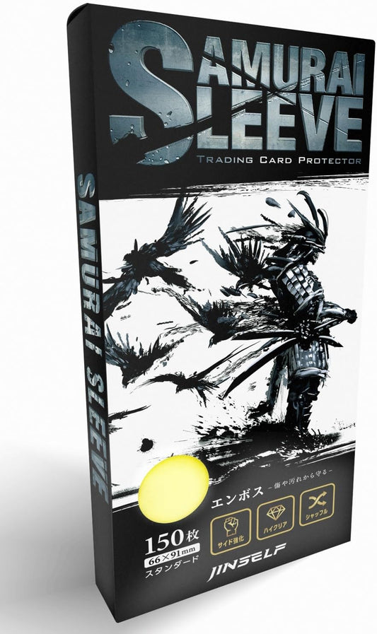 JINSELF SMRI-3 Samurai Sleeve 3 (Thin Embossed / Black Back), Color Card Sleeve, Card Game Sleeve, Character Trading Card, 2.6 x 3.6 inches (66 x 91 mm), Light Yellow