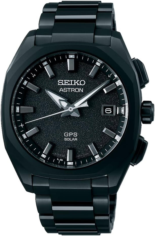 Seiko Global Line Sport 3X Titanium Solar GPS Satellite Radio Correction Men's, Case Band: Black / Dial: Black, Bracelet Type