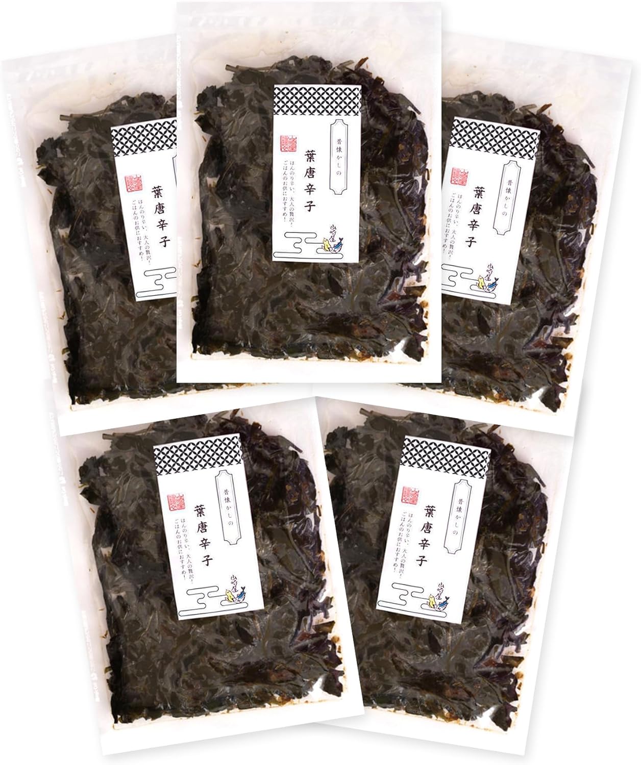 Rice Accompaniment [Leaf Chili Peppers 3.5 oz (100 g) x 5 Bags] Tsukudani Boiled Japanese Ingredients Spicy Rice Ball Ochazuke Yamazakiya Kombu and Bonito Artisan