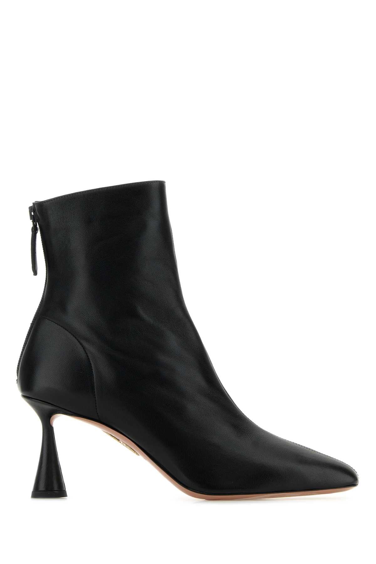 Aquazzura Black Nappa Leather Amore Ankle Boots - Image 1