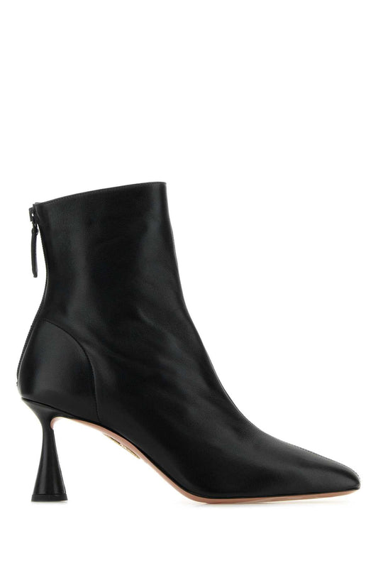 Aquazzura Black Nappa Leather Amore Ankle Boots - Image 1