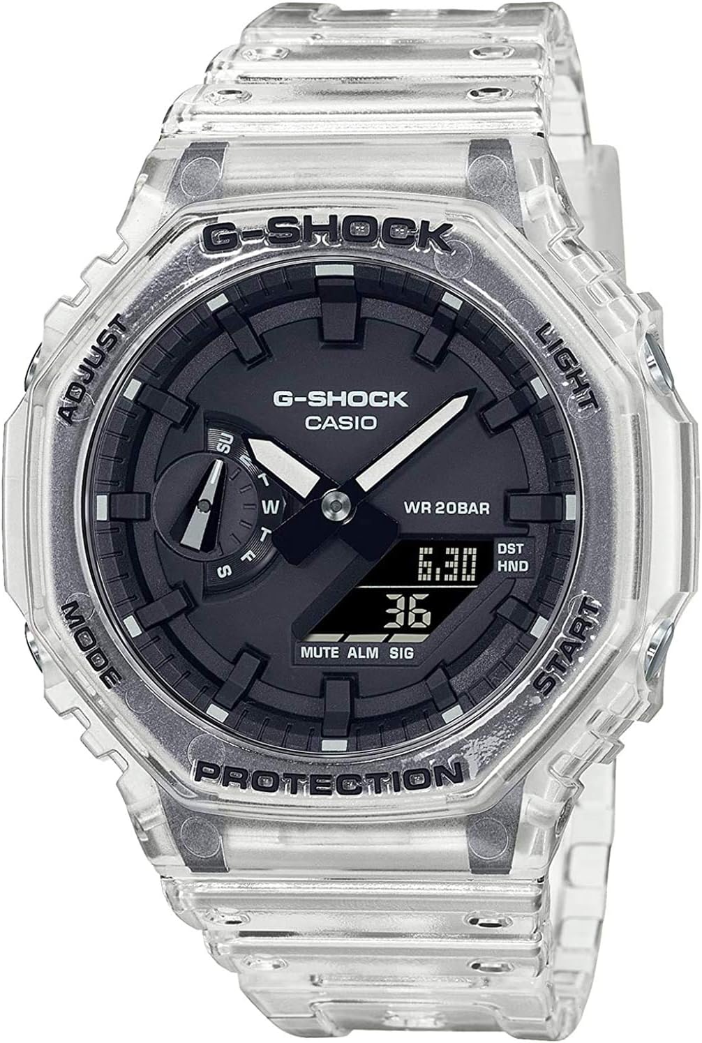 CASIO G-SHOCK Skeleton Series GA-2100SKE-7A Watch, black/skeleton, Bracelet Type
