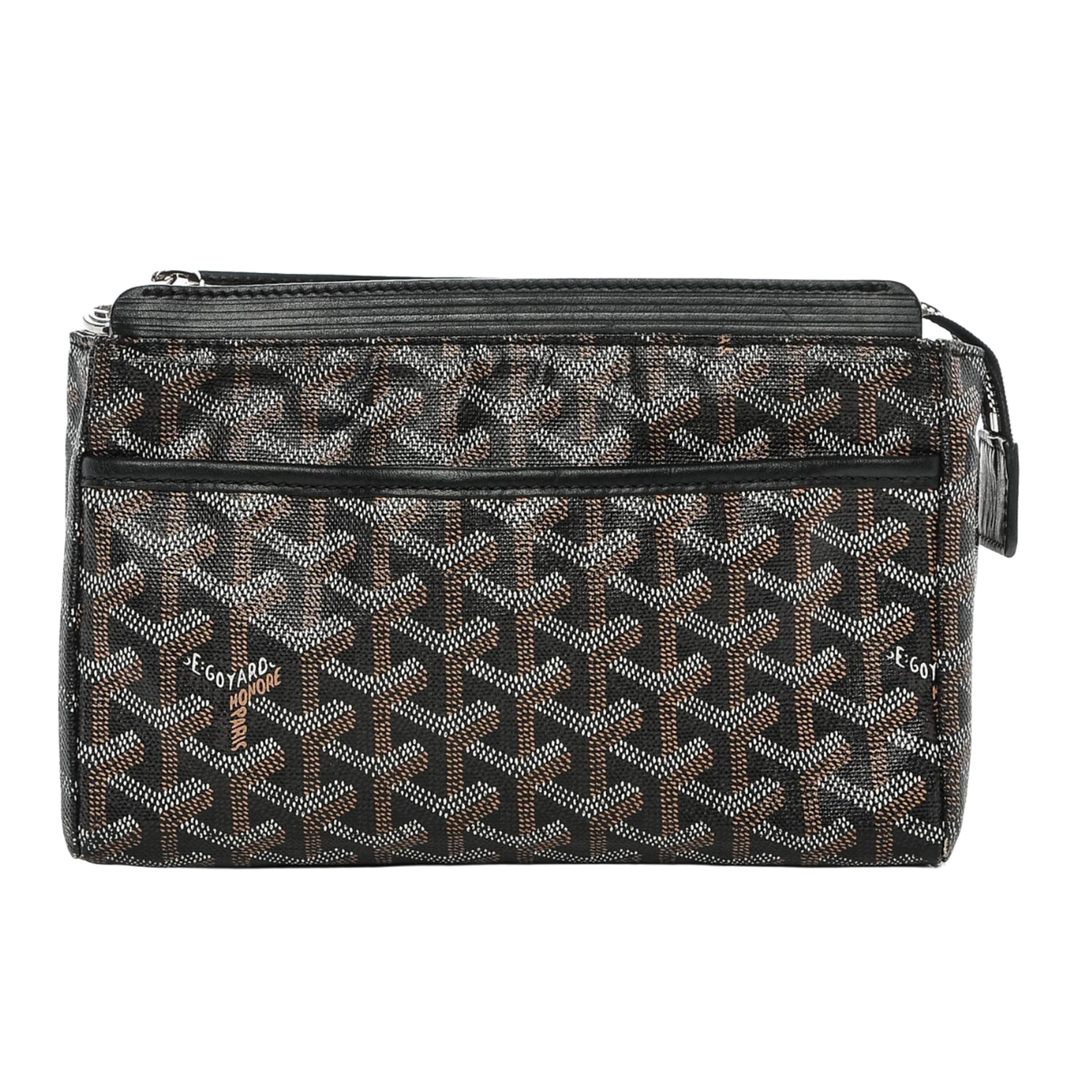 GOYARD 'GOYARDINE MIROIR' BLACK PM TOILETRY BAG