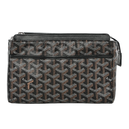 GOYARD 'GOYARDINE MIROIR' BLACK PM TOILETRY BAG
